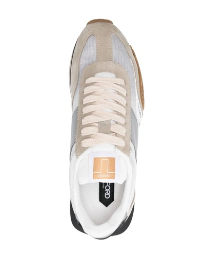 Shop Tom Ford Women Suede And Lycra James Sneaker In Gray