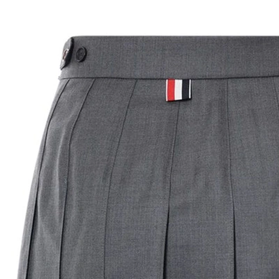 Shop Thom Browne Pleated Skirt In Med Grey