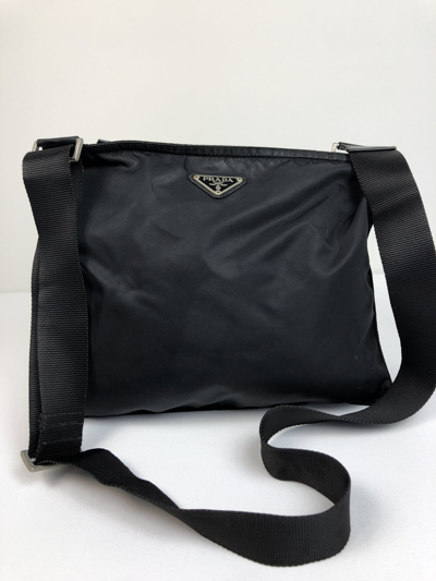 Pre-owned Prada Tessuto Nero Nylon Crossbody Bag In Black