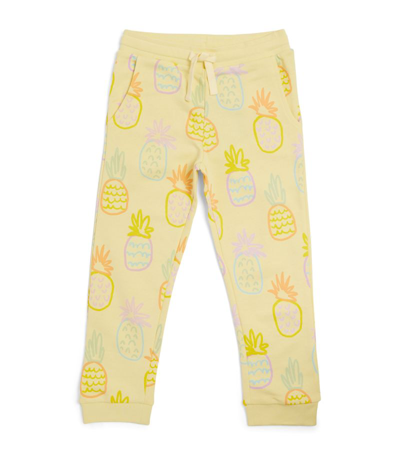 Shop Stella Mccartney Cotton Pineapple Print Sweatpants (3-14+ Years) In Yellow