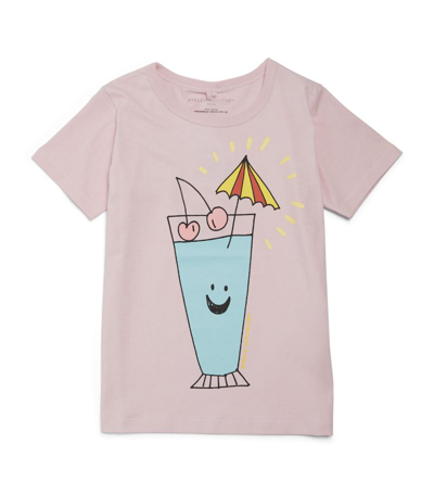 Shop Stella Mccartney Kids Cotton Graphic Print T-shirt (3-14+ Years) In Pink
