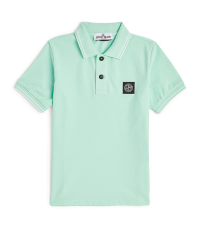 Shop Stone Island Junior Compass Patch Polo Shirt (2-14 Years) In Green
