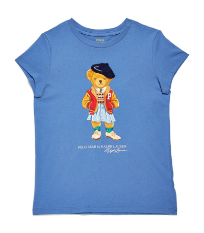 Shop Ralph Lauren Appliqué Polo Bear T-shirt (2-7 Years) In Blue