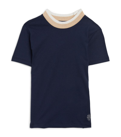 Shop Eleventy Knitted-collar T-shirt (2-16 Years) In Multi