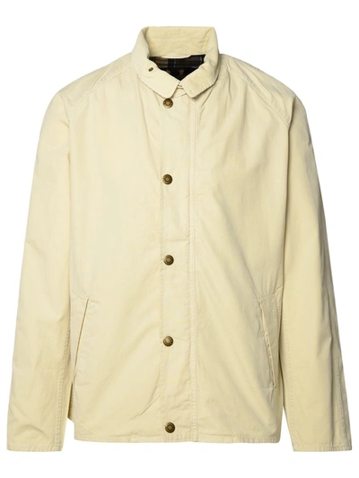Shop Barbour 'tracker' Ivory Cotton Jacket In Avorio