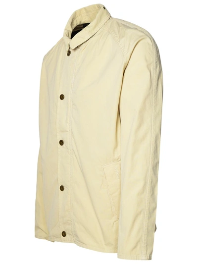 Shop Barbour 'tracker' Ivory Cotton Jacket In Avorio