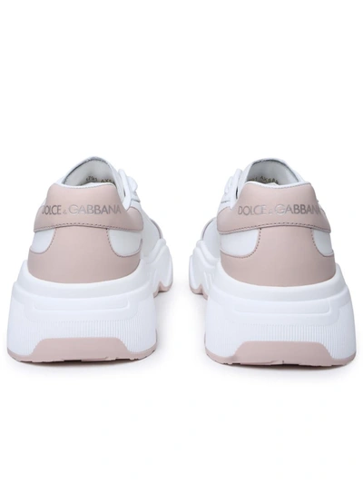Shop Dolce & Gabbana 'daymaster' White Leather Sneakers