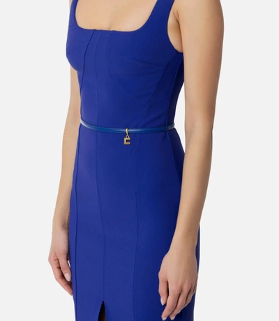 Shop Elisabetta Franchi Dresses In Blue Indaco
