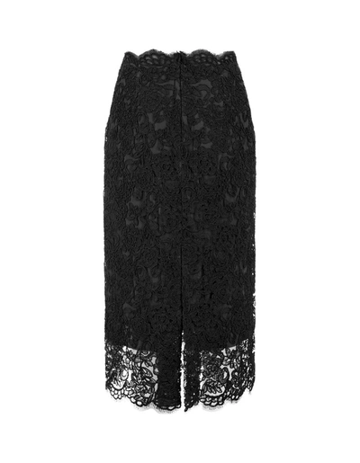 Shop Ermanno Scervino Lace Longuette Skirt In Black