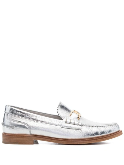 Shop Fendi Mocassin Shoes In Grey