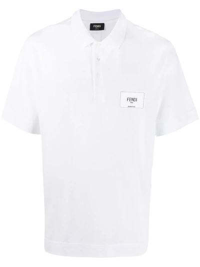 Shop Fendi Polo With Label Clothing In White