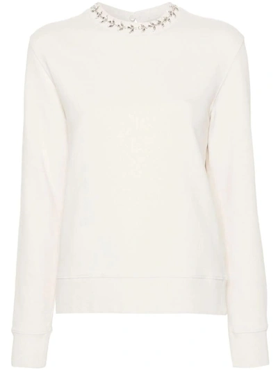 Shop Golden Goose Crewneck Sweatshirt With Crystals Clothing In White