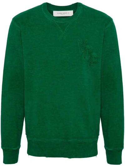 Shop Golden Goose Worn Effect Sweatshirt Clothing In Green