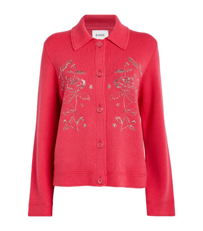Shop Barrie Cashmere-cotton Embellished Jacket In Pink