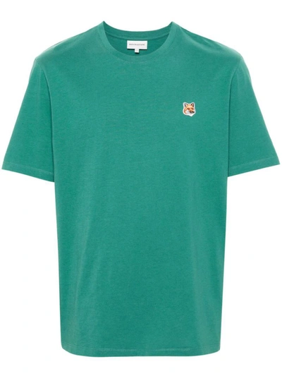 Shop Maison Kitsuné T-shirt Logo Clothing In Green