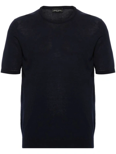 Shop Roberto Collina Ribbed T-shirt Clothing In Blue
