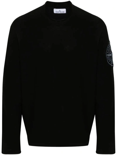 Shop Stone Island Crewneck Sweater Clothing In Black