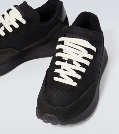 Common Projects Track Classic Leather And Suede-trimmed Ripstop Sneakers In Black