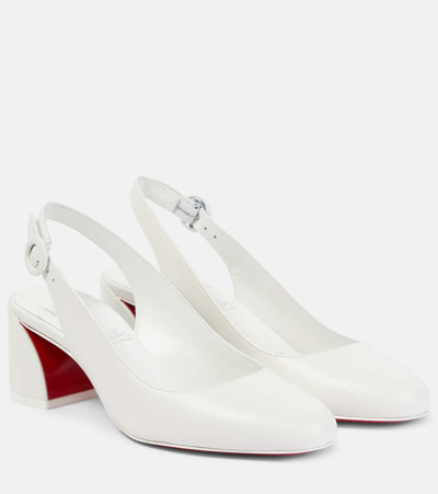 Shop Christian Louboutin So Jane Leather Slingback Pumps In White
