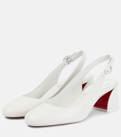 Shop Christian Louboutin So Jane Leather Slingback Pumps In White