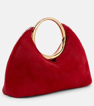 Shop Jacquemus Le Petit Calino Calf Hair Tote Bag In Red