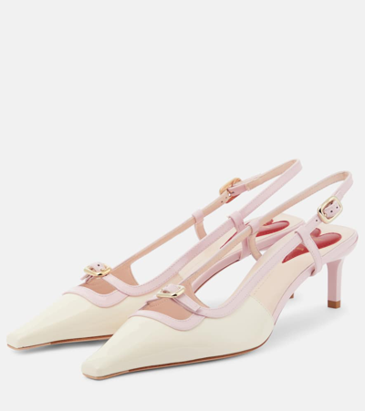 Shop Roger Vivier Viv' Canard Leather Slingback Pumps In White