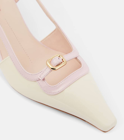 Shop Roger Vivier Viv' Canard Leather Slingback Pumps In White