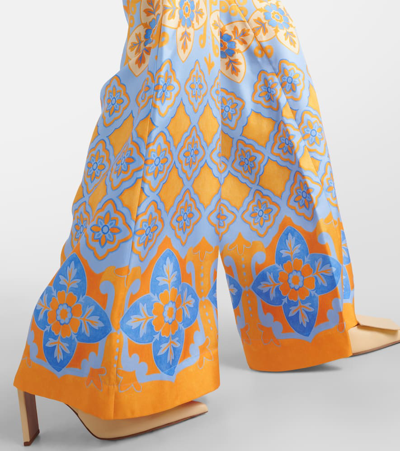 La Doublej High-rise Printed Silk Palazzo Pants In Partenope