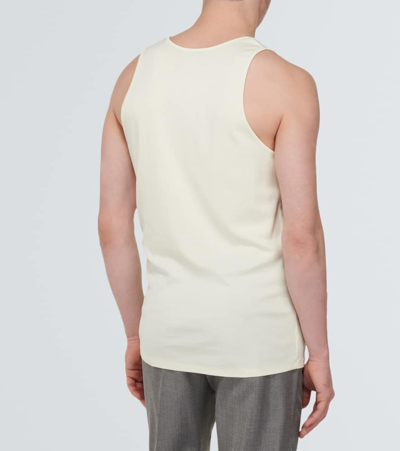 Shop Lemaire Ribbed-knit Cotton Jersey Tank Top In Yellow