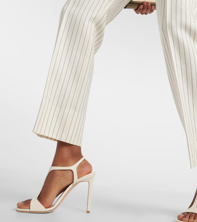 Shop Tom Ford Wallis Striped Wool And Silk-blend Straight Pants In White