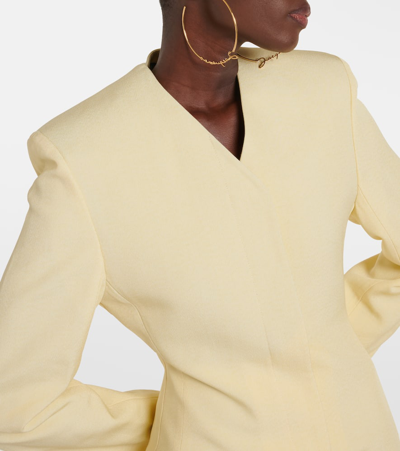 Jacquemus La Robe Cubo Mini Dress In Yellow
