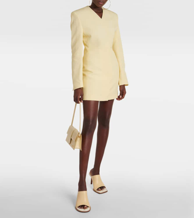 Shop Jacquemus La Robe Cubo Minidress In Yellow