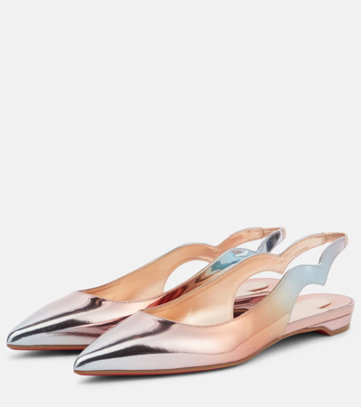 Shop Christian Louboutin Hot Chickita Sling Leather Slingback Flats In Multicoloured