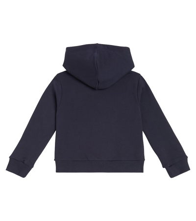 Chloé Eyelet-embellished Cotton Hoodie In Navy