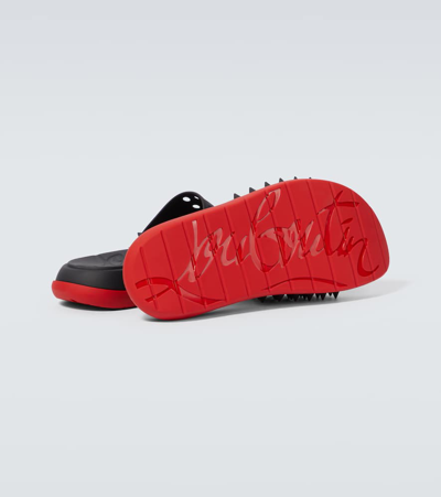 Christian Louboutin Take It Easy Spiked Slides In Black