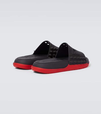 Christian Louboutin Take It Easy Spiked Slides In Black
