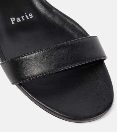 Shop Christian Louboutin Miss Choca Leather Sandals In Black/lin Black