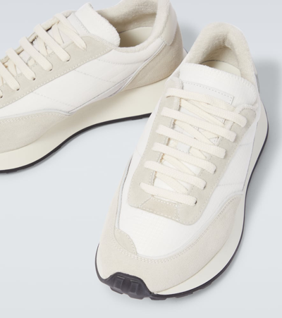 Shop Common Projects Track Classic Suede Sneakers In White