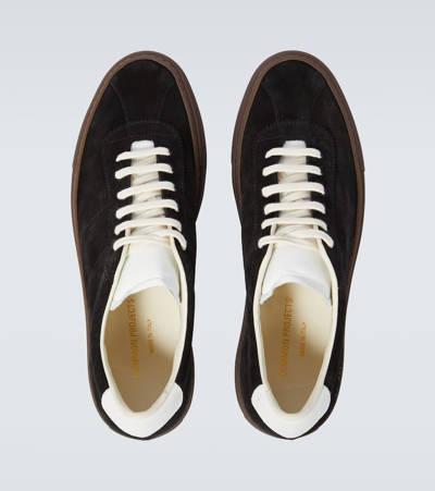 Shop Common Projects Tennis 70 Low-top Suede Sneakers In Black
