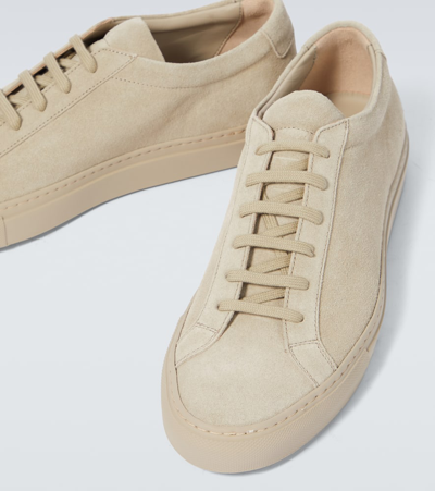 Shop Common Projects Original Achilles Suede Sneakers In Bone