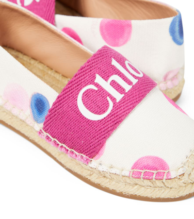 Shop Chloé Kids Logo Espadrilles In Multicoloured