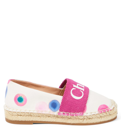 Shop Chloé Kids Logo Espadrilles In Multicoloured