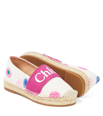 Shop Chloé Kids Logo Espadrilles In Multicoloured