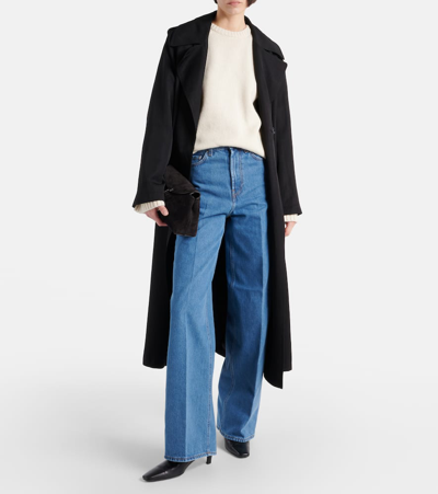 Totême Wide Leg Jeans In Vibrant Blue