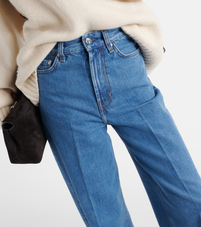Totême Wide Leg Jeans In Vibrant Blue