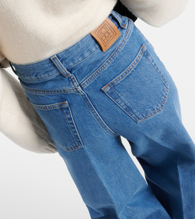 Totême Wide Leg Jeans In Vibrant Blue