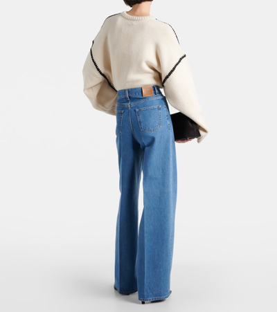 Totême Wide Leg Jeans In Vibrant Blue