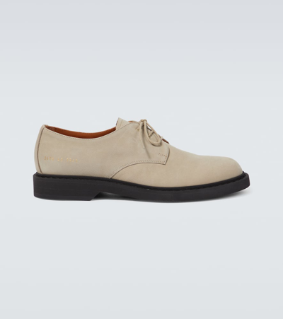 Shop Common Projects Suede Derby Shoes In Grey