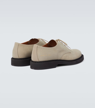 Shop Common Projects Suede Derby Shoes In Grey