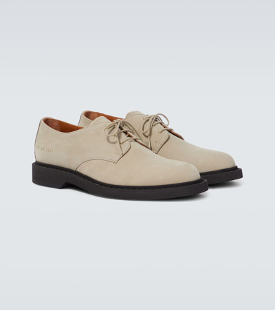 Shop Common Projects Suede Derby Shoes In Grey